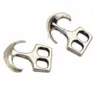 50pcs new diy fashion jewelry findings metal hooks vintage silver 2 holes anchor clasps for leather bracelets toggles 2518mm9729122