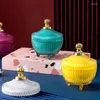 Bottiglie di stoccaggio Vasi di vetro per decorazioni di perle dorate Vasi di vetro per toletta moderna europea Candela profumata con contenitori cosmetici per gioielli con coperchio