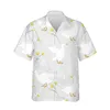 Casual shirts voor heren 2022 Grappige schattige eendenpatroon Hawaiiaanse herencartoon zwemmen met korte mouw met korte mouw losse mode -tops