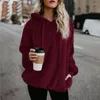 Women's Hoodies Winter Women Sherpa Oversized Fleece Hooded Pullover Loose Fluffy Coat Warm Streetwear