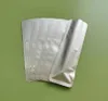 200 st/lot Silver Öppen topp Ren aluminiumfolie Paketpåse Mylar Värmeförseglings Snack Kaffepulver Förvaringspåsar Livsmedelshantverk Förpackningspåsar dfgh