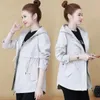 معاطف الخندق النسائية سترة Windbreaker Women 2022 ربيع معطف All-Match و Autumn Fanced Faglan Sleeve Outdy Outdear