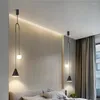 Lustres lustres de decoração de sala de estar moderna lustre simples lustre de luxo minimalista arame lâmpadas de linha longa nórdica luminárias de cabeceira de cama de cama