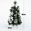 Kerstdecoraties 40 cm Mini Christmas Tree met LED -verlichting Xmas tafelblad miniatuur kunstmatig ornament voor huizendecoratie navidad jaar 221123