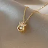 Подвесные ожерелья корейская модная металлическая корона Кольцо для женщин