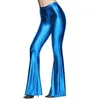 Women's Pants Fashion Women Solid Color High Waist Faux Leather Slim Bell-bottom Trousers