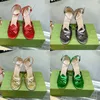 2022 designer luxury catwalk high heels sandals G famlys fashion womens Leather Pure color Casual shoes ladys sexy Crystal clear heels Hollow open toe sandal sizes 39