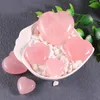 Резные 20 мм 25 мм 30 мм розовый натуральный камень украшения сердца хрустальные минералы Reiki Healing Rose Quartz Diy подарки Citrine Home Decor