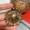 دبابيس Cindy Xiang Green Color Rhinestone Flower for Women Vintage Coat Jewelry Design Winter Quality