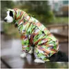 Dog Apparel Large Pet Dog Apparel Raincoat Waterproof Rain Clothes Jumpsuit For Big Medium Small Dogs Golden Retriever Outdoor Cloth Dhoqu