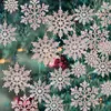 Décorations de Noël 36 pièces d'ornements de flocon de neige en plastique décorations de Noël et d'hiver décorations de flocon de neige suspendues pour arbre de Noël du pays des merveilles 221123