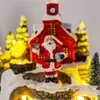 Christmas Decorations Christmas Decorations 2023 Village Houses Collectible Building Figurine Revolving Train Musical Xmas Town Scene Desktop Ornament 221123