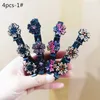 Fashion Hair Clips Sparkling Crystal Stone Braided Hair Pins With Rhinestones Duckbill Claw Headwear Accessories For Woman/Girls