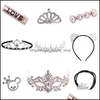 Tiaras colorf taç tiara combal kristal elmas çiçek kız prenses saç başı giyin doğum günü hediye moda takı drop dağıtım saçje dhywu