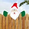 Décorations de Noël Clôture de Noël Peeker Décorations d'extérieur avec signe de la main pour les vacances d'hiver Jardin de Noël Art Mur de jardin Décoration d'arbre extérieur 221123