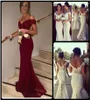 Elegant Wine Red Evening Dresses Charming Cap Sleeve Mermaid Women Formal Dresses 2016 Vestidos de Festa Long Bridesmaid Dresses6871974