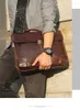 Messages de r￩sidence Retro Genuine Leather Men Men d'ordinateur portable Sac de cire de cire de cire de cire de bacs de bureau Brown Male Brown Male Portfolio Messenger