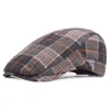 Berets Golf Golf raving Beret Fashion Men's Plaid Cabbie Sboy Cap Men Ivy Hat Summer Sun Flat Boina Classic Spring Регулируемая