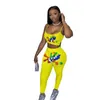 Einzelhandel Frauen Trainingsanzüge 2-teiliges Set Modedruck Sling Weste Bleistift Hosen Outfits Damen Neue Casual T-Shirt Hosen Jogginganzüge Sportbekleidung DHL