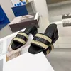 Lederen vrouwen lage hak slippers mode riem gesp stro sandalen luxe show party lichte hak 4.5 cm doos maat 35-42