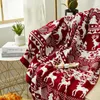 Blankets Nordic Plaid Red Throw Blanket Knitted Striped Christmas Tree Office Nap Leisure For Beds Sofa Cover Years Tapestry