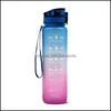 Water Bottles 1L Plastic Sports Outdoor Water Bottle With Time Scale Reminder Gradient Gym Jug Cup Drinking Bottles 2083 V2 Drop Del Dhi9X