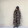 Mantel Mädchen Zebra Muster Lange Abschnitt Kinder Casual Warme Gitter Woolen Winter Jacke Für Kinder Lose Outwear 221122