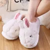 Slippels Desginer Green Shoes For Women Bunny Indoor Slippers Warm pluche dia's vrouwelijk konijn fluweel plat huis 221122