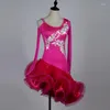 Stage Wear Lady Performance Dress Women Latin Dance Clothes Girls Dresses Dancer Clothing Red Lq010