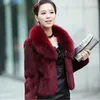 Women's Fur Faux High Quality Rabbit Hair Coat Warm Outerwear Autumn Winter Short Collar Jacket Overcoat 221123