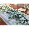 装飾的な花の花輪パーティーの喜び1.7mシルクローズペーニーガーランド人工ユーカリの葉の葉の植物結婚式のアーチの出入り口テーブル装飾221122