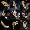 Brooches Luxury Rhinestone Crystal Wheat Ear Bouquet High-end Scarf Buckle Waist Pin Jewelry Coat Accessories Gift Ins Style