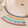 Bath Mats room Anti-slip Toilet Curved Fan-shaped Absorbent Floor Shower Room Anti-fall Foot Sector Carpet Home 221123