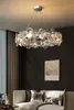 Moderne De Luxe Shell E14 Led Lustres Lustre K9 Cristal Chrome Corps En Métal Pendentif Lampe Art Déco Éclairage Intérieur Lampes