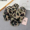 Slippels Design Dames Winter House Furry Cross Fluffy Fur Home Glaasjes Flat Indoor Floor Shoes Ladies Flip Flops 221122