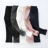 Calça calça doce garotas calças filhos meninos grossos invernos de inverno casual cor sólida leggings vinho rosa cinza 221123