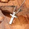 Pendant Necklaces Punk Minimalist Stainless Steel Cross Pendants Men Fashion Religious Neck Chains Hip Hop Jewelry Accessories