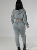 Pantalon deux pièces pour femmes Streetwear deux ensembles de 2 pièces tenues pour femmes ensemble de vêtements d'automne à rayures latérales sweats à capuche zippés haut pantalon costume survêtements décontractés femmes ensembles 221123