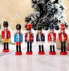 1 set dell'ultimo modello di decorazioni natalizie Schiaccianoci Soldato di legno Pupazzi 12 cm Soldato di latta C1124