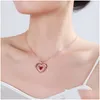 Hänge halsband Infinity Heart Pendant Necklace for Women Cubic Zirconia Love Halsband Mothers Day Jewelry Gift Drop Delivery Pend Dh13x