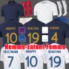 Benzema MBAPPE 2023 maglie da calcio francese GRIEZMANN KANTE POGBA VARANE GIROUD PAVARO Maillot de foot equipe maglia da calcio uomo donna kit per bambini Set