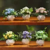 Decoratieve bloemen eenvoudige geometrische simulatie Bloem ornamenten woonkamer Tafel Pot Decoraties Home Groene bonsai Decoratie