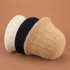 Autumn Women Knitted Wool Bucket Hat Winter Outdoor Keep Warm Pure Color Dome Panama Black Khaki Beige Fisherman Hat Wholesale