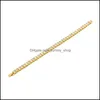 Tennis Gold Diamond Tennis Bracelet Bijoux Hommes Bracelets Collier Glacé Hip Hop Bracelets Mode Drop Livraison Dhqva