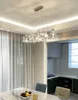 Modern Luxury Shell E14 Led Chandeliers Lustre K9 Crystal Chrome Metal Body Pendant Lamp Art Deco Indoor Lighting Lamps