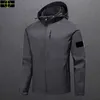 plus size coat Spring and Autumn Stone Men's Jacket island Stand Collar Hooded Solid Men's Casual Windproof Outdoor Is land Jacket Coat New2023