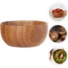 Bols à salade en bois plat en bois, bassin de bouillie de riz pour bébé, récipient de soupe profonde, fournitures de cuisine