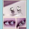 Stud Crystal Cubic Zirconia Love Heart Stud oorbellen Huwelijksoorringen mode sieraden vrouwen geschenken drop levering dhxib