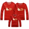 Family Matching Outfits Look Christmas Women Men Kids T-shirt Long Sleeve Cotton Cartoon Print Year Costume 221122