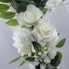 Couronnes de fleurs décoratives artificielles blanches, arc de mariage, décoration de fond, mur de fleurs, seuil de porte, salon, fête, pendentif, guirlande 221122